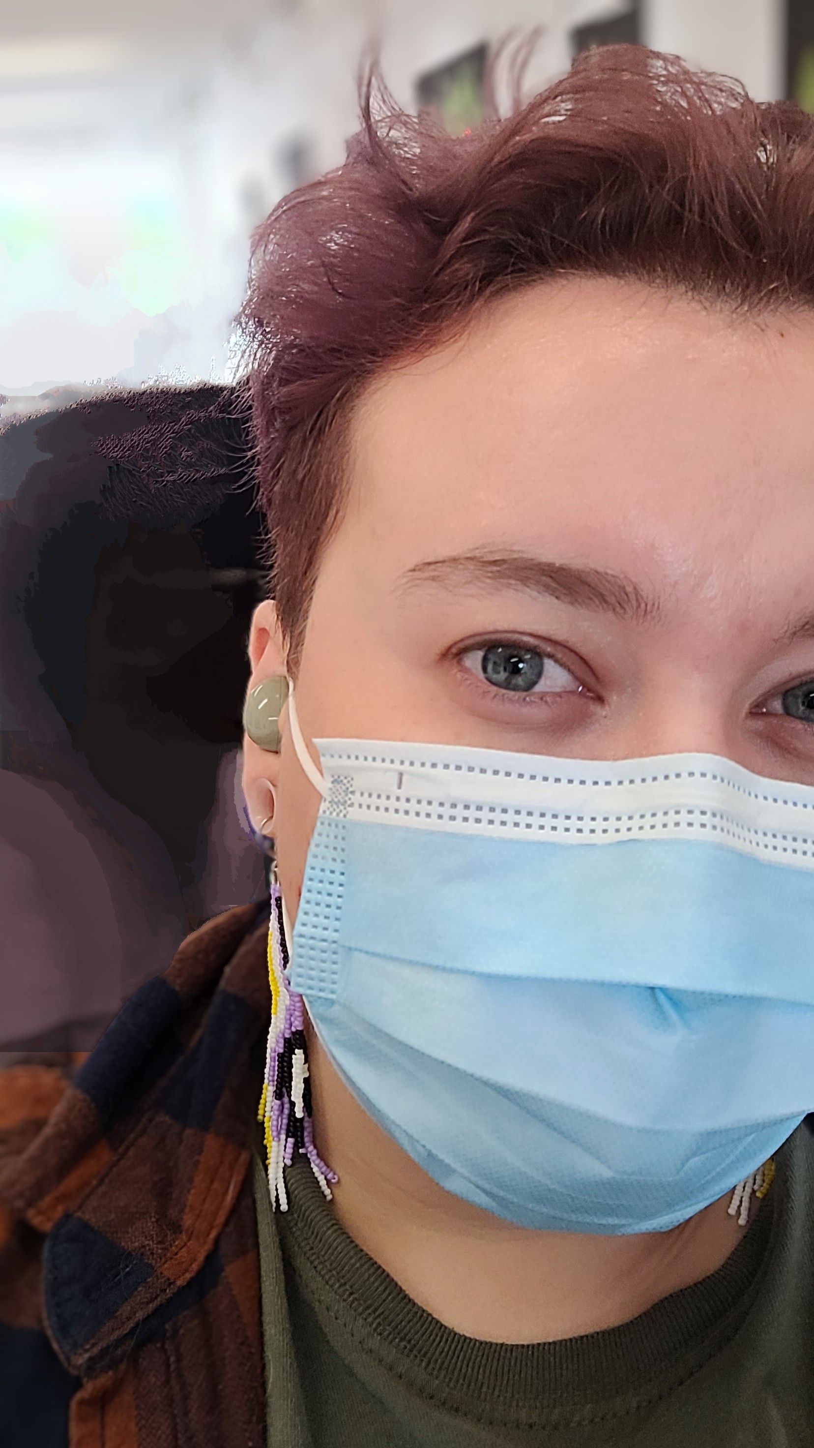 picture of Kaleb in a surgical mask