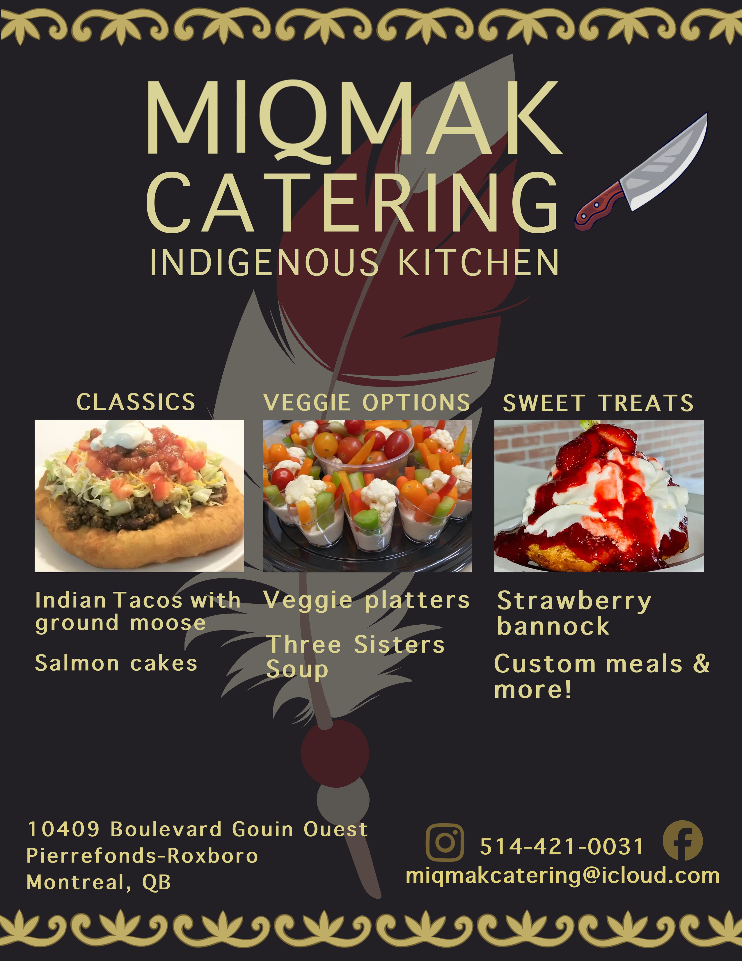 poster design for the Miqmak Kitchen catering company